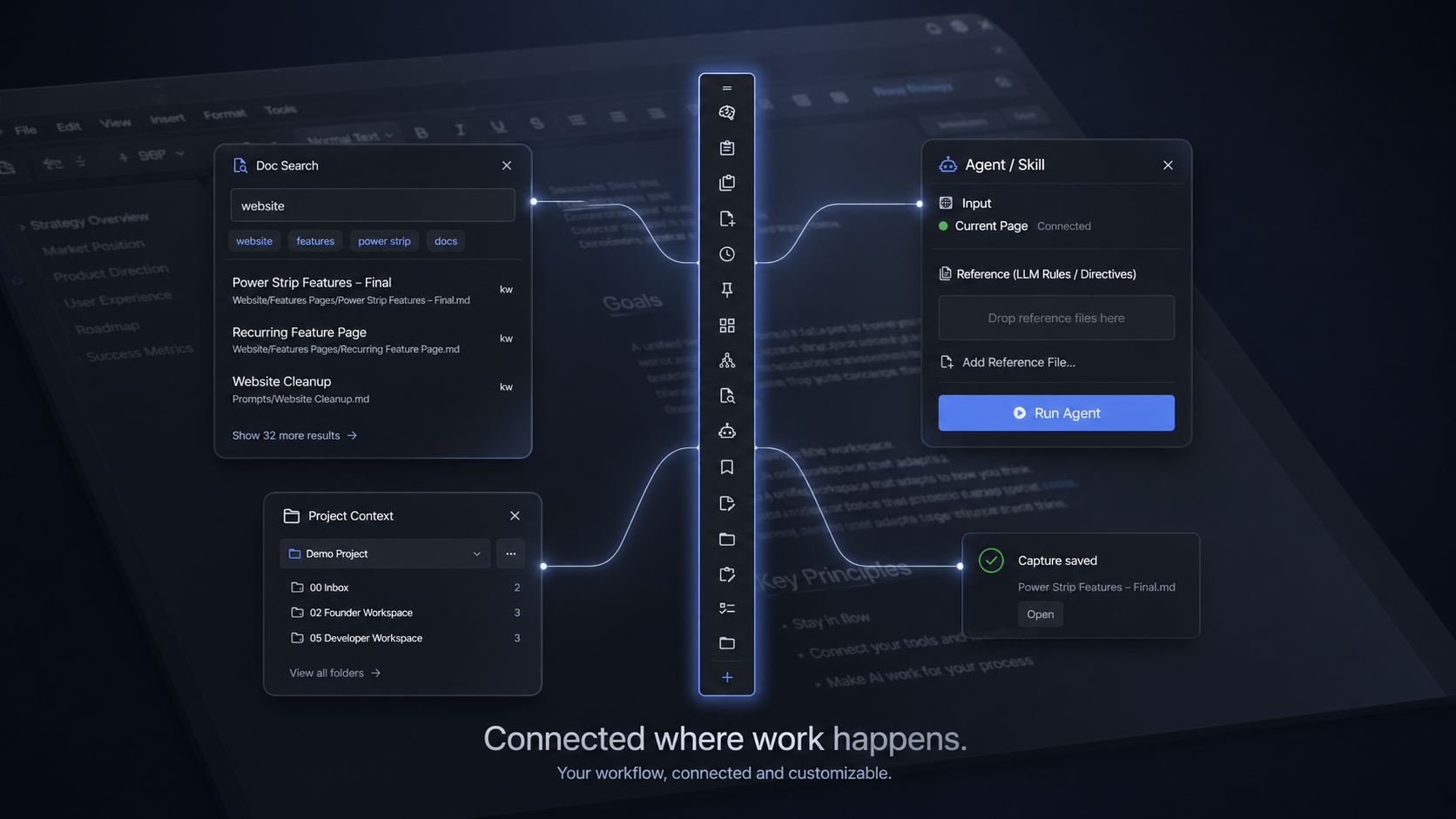 Power Strip connected workflow preview