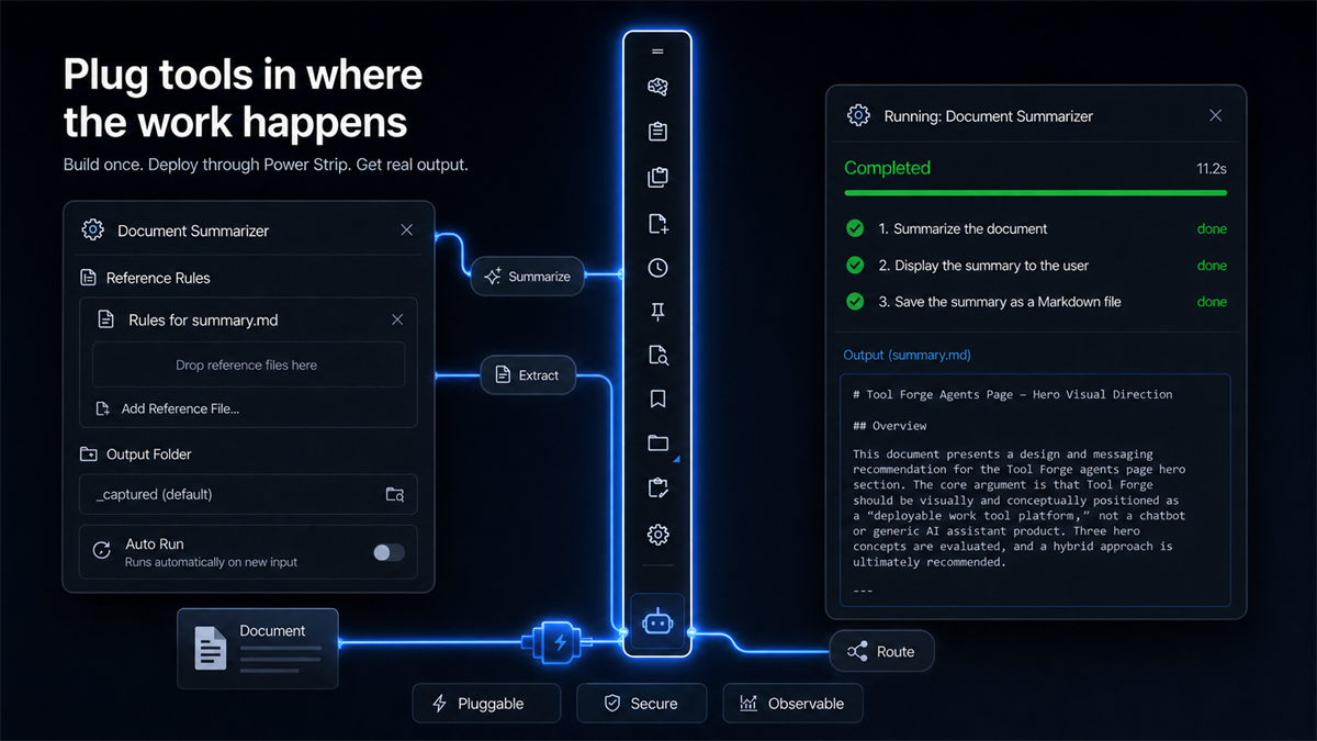 Tool Forge workflow infographic